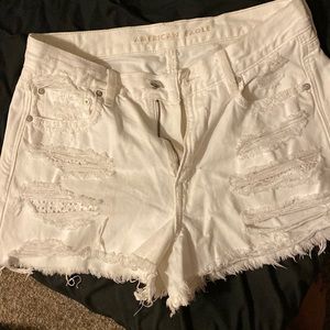 American Eagle white jean shorts